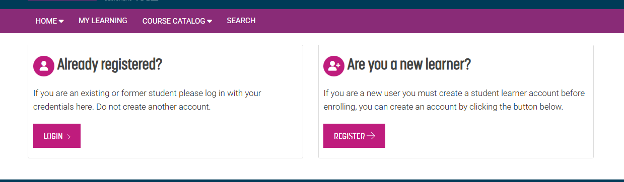 Learner Account login